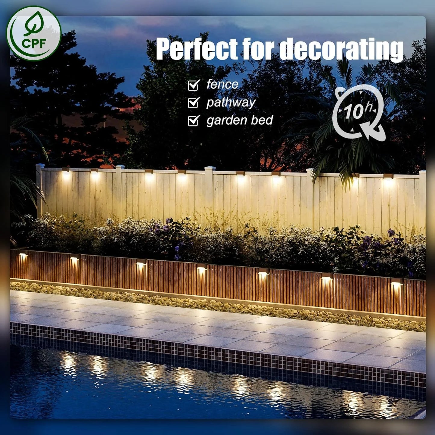 Solar Deck Lights Outdoor 16 Pack, Euur Solar Step Lights Waterproof Led Solar lights for Outdoor Stairs, Step , Fence, Yard, Patio, and Pathway