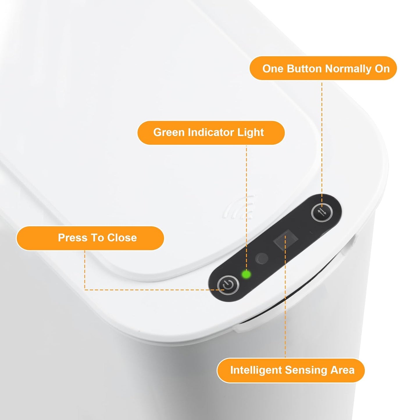 2 Pack 3.2 Gallon Automatic Touchless Garbage Can, Small Motion Sensor Smart Trash Can, Slim Waterproof Trash Bin for Bedroom, Bathroom, Office, Living Room, White