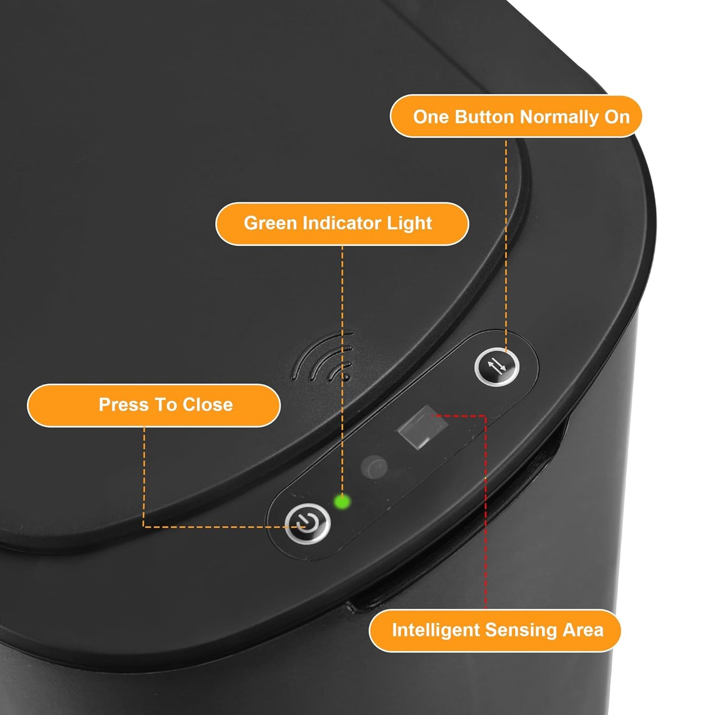 2 Pack 3.2 Gallon Automatic Touchless Garbage Can, Small Motion Sensor Smart Trash Can, Slim Waterproof Trash Bin for Bedroom, Bathroom, kitchen, Office, Living Room, Black