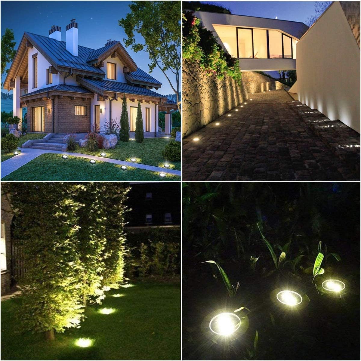 Solar Ground Lights, Waterproof Solar Garden Lights, Upgraded Outdoor Garden Waterproof Bright in-Ground Lights, Landscape Lights for Pathway,Yard,Deck,Lawn,Patio,Walkway (6 Pack Warm Light)