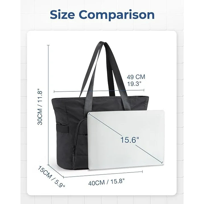 Tote Bag for Women, Lightweight Large Tote Bag with Yoga Mat Strap, Quilted Shoulder Bag Handbag for Travel Work Gym