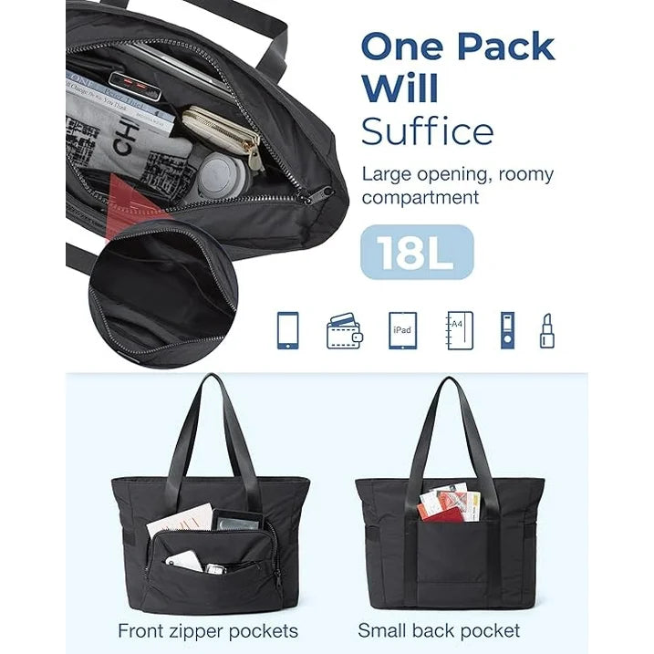 Tote Bag for Women, Lightweight Large Tote Bag with Yoga Mat Strap, Quilted Shoulder Bag Handbag for Travel Work Gym