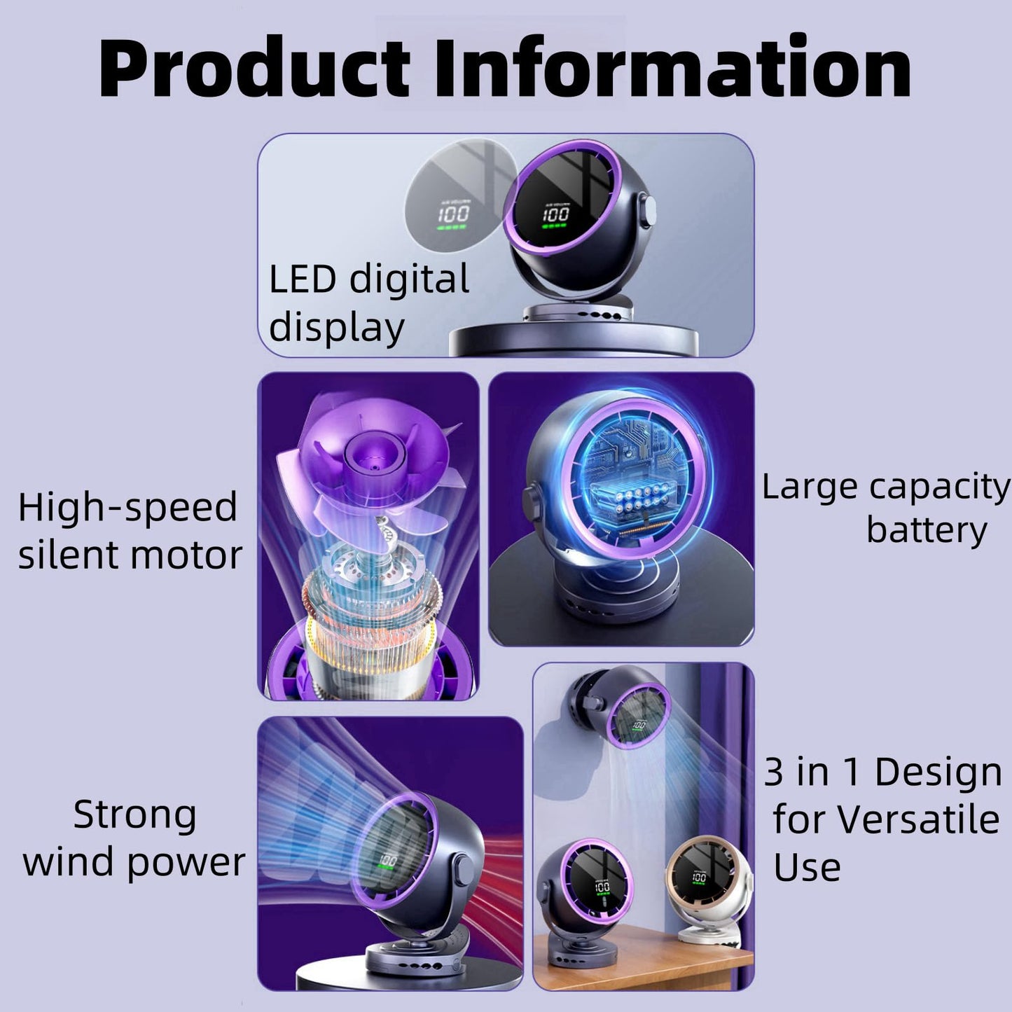 Desk Fans for Home, Quiet Table Fan Air Circulator Fans for Whole Room, 90°+70° Oscillating Dorm Fan with Remote, 3 Speeds, Desktop Fan for Home, Dorm
